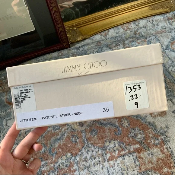 Jimmy Choo Totem nude patent leather buckle strap stiletto heels EU 39 with box! - Picture 2 of 13